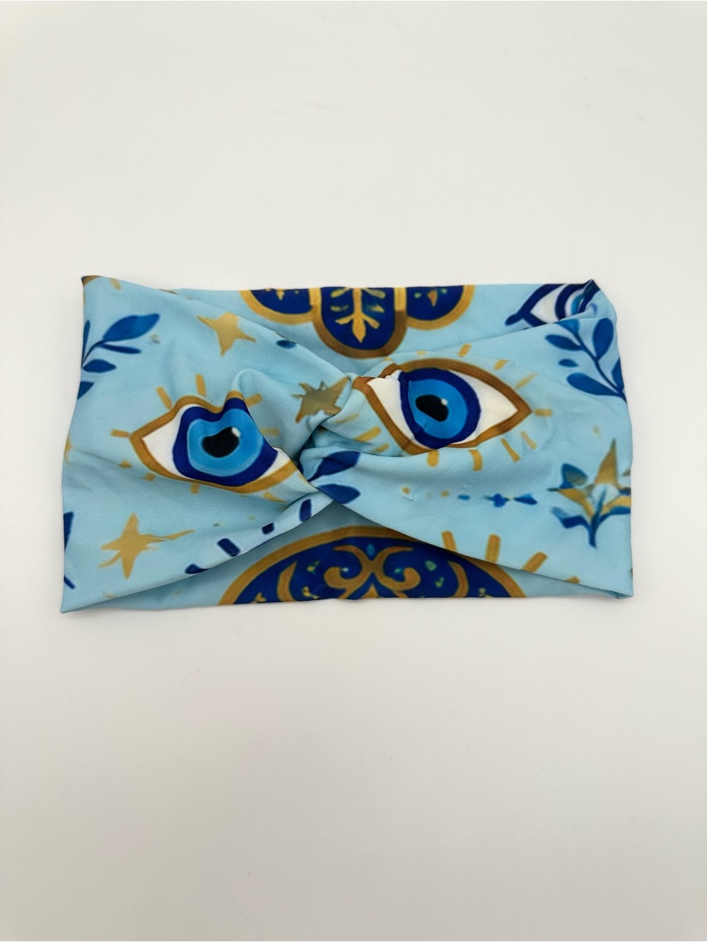 New Evil Eye Turban Headband Blue Boho Nazar Hamsa Hair Accessory